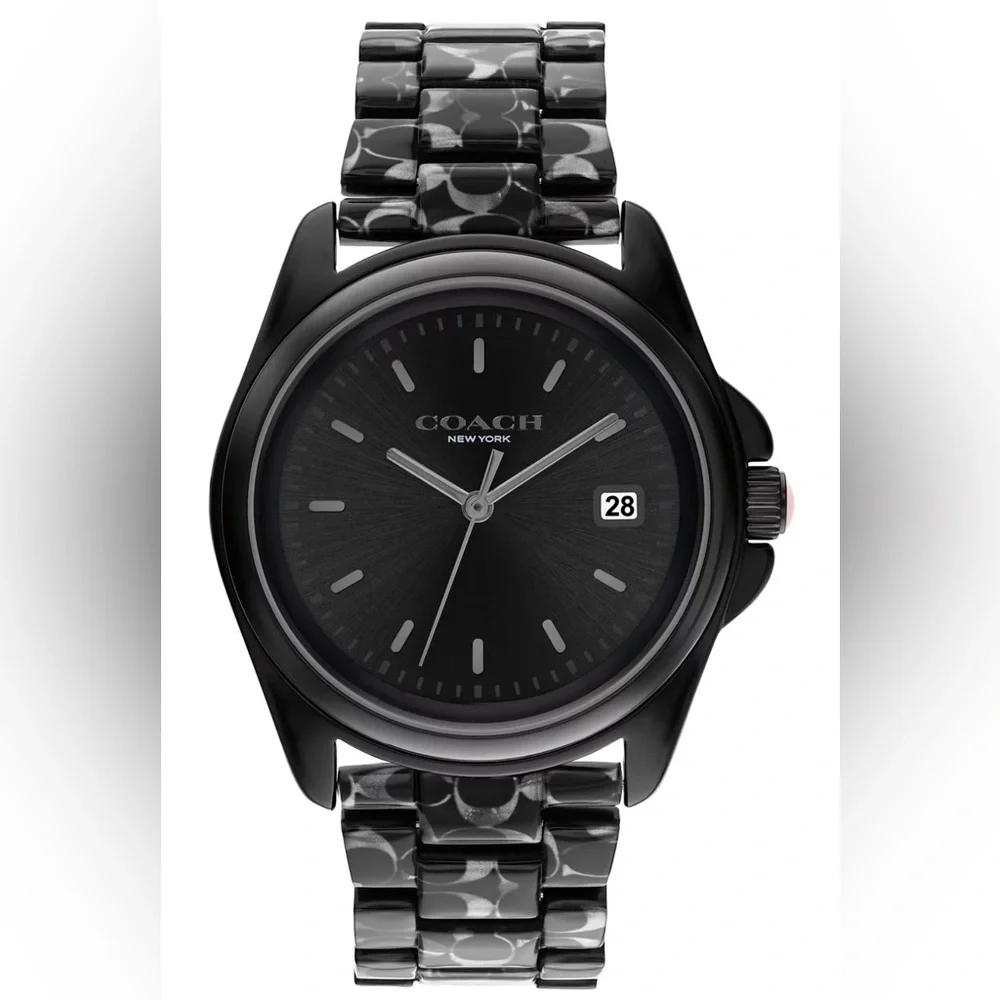 Coach Women's Greyson Black Tortoise Signature C Resin Watch